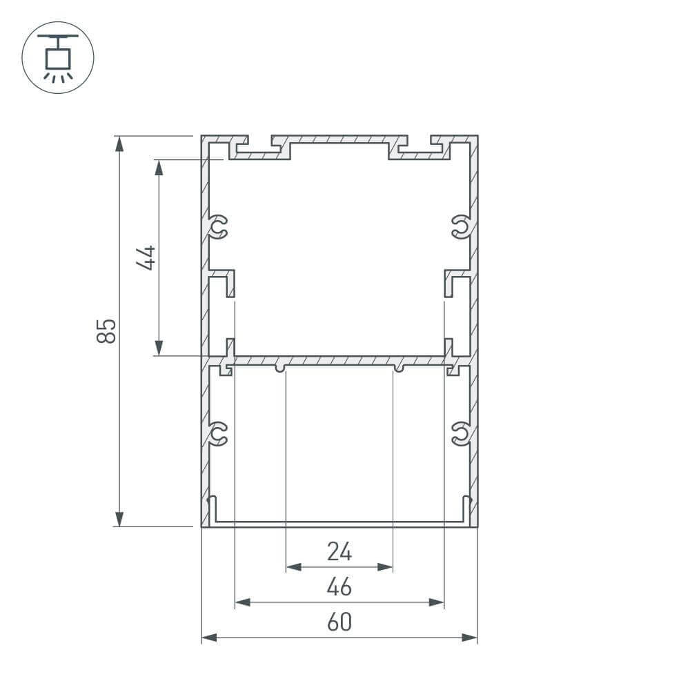 профиль arlight arh-line-6085-2000 black 018681