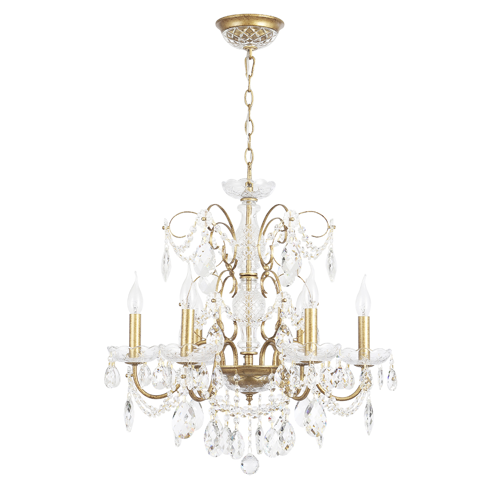 подвесная люстра crystal lux odelis sp6 gold