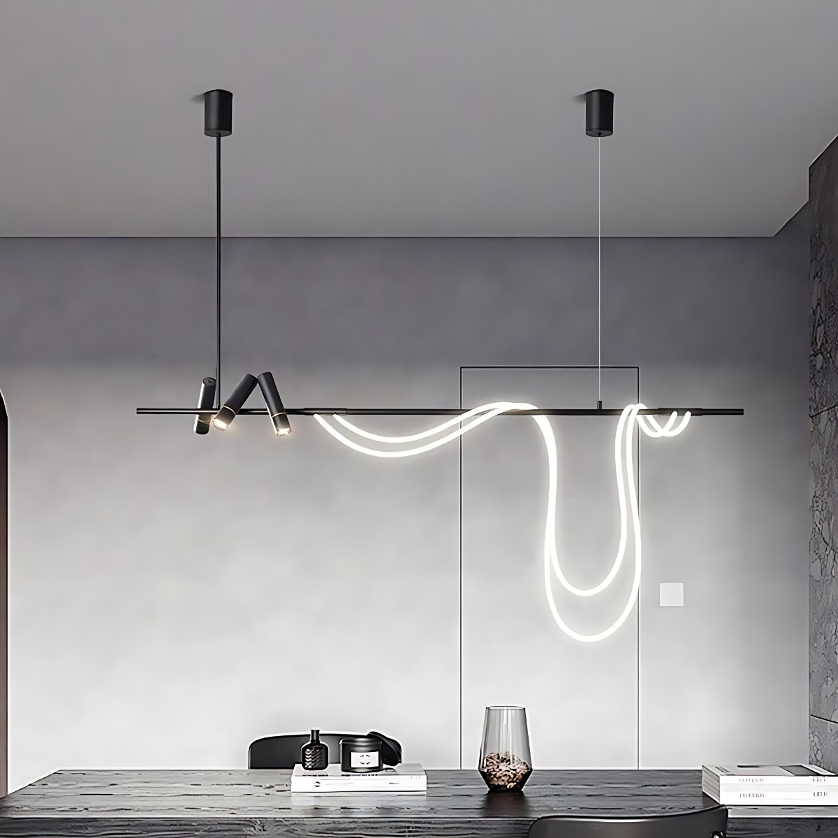 подвесной светильник delight collection 7242p/l1200 black/white