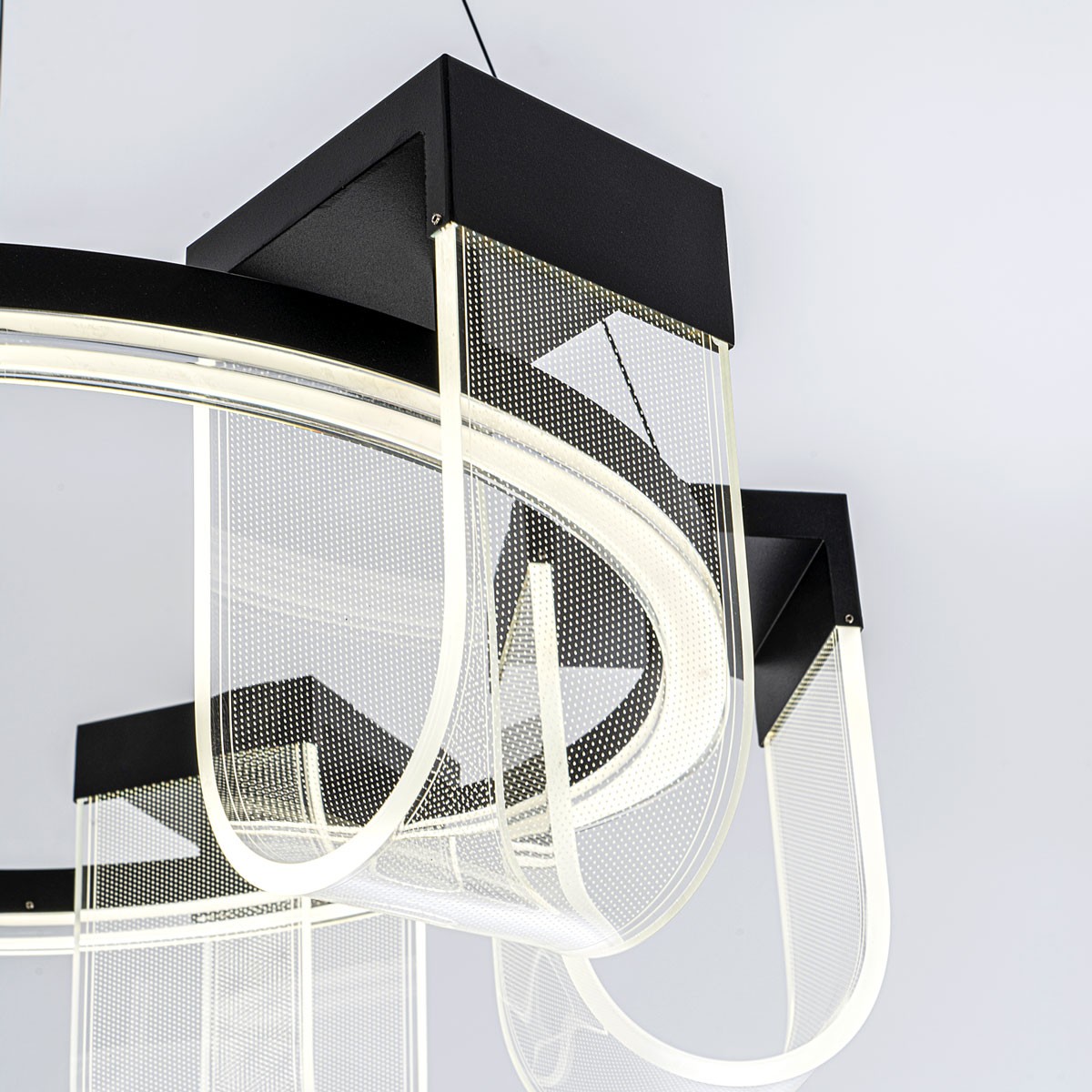 подвесная люстра led4u l7707-600 bk