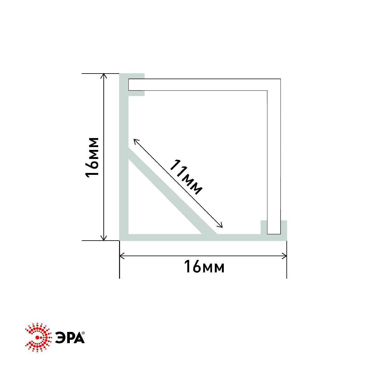 комплект с угловым анодированным профилем эра 1616s б0039466