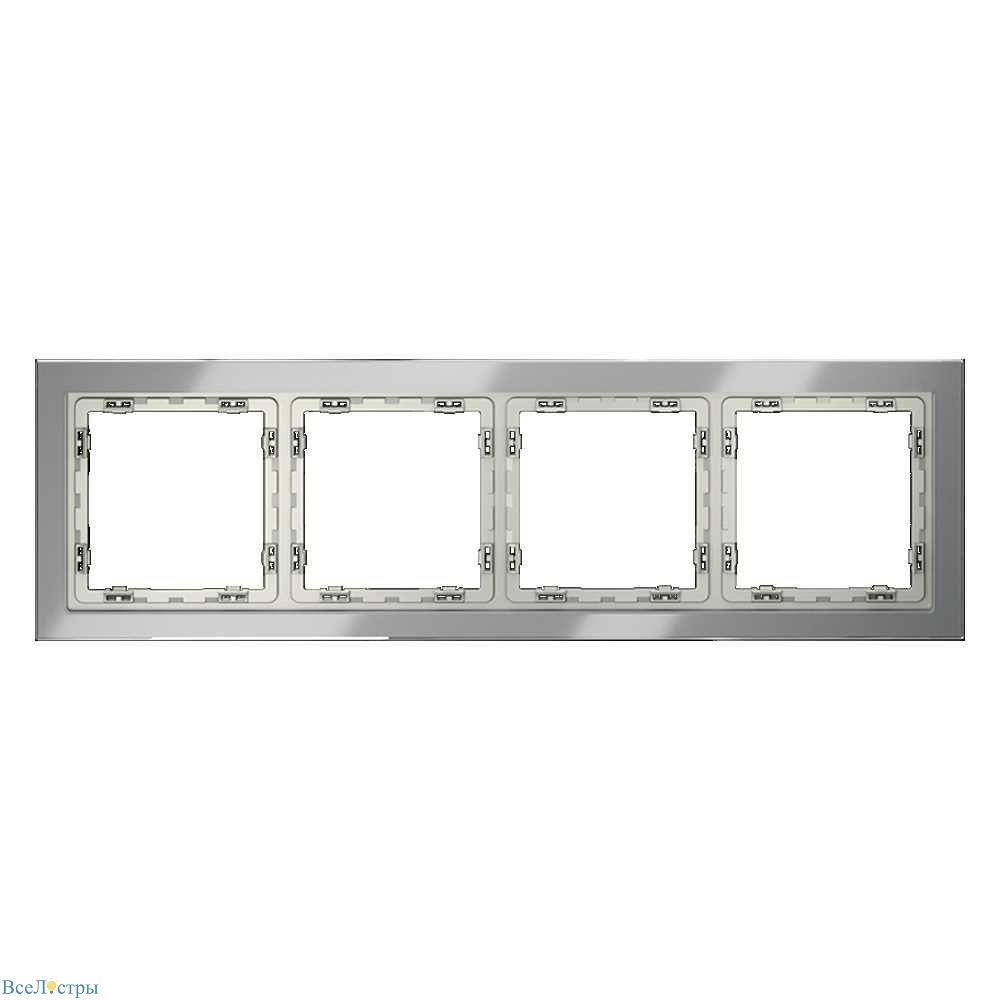 рамка стеклянная voltum s70 на 4 поста, (сталь, стекло) vls110405