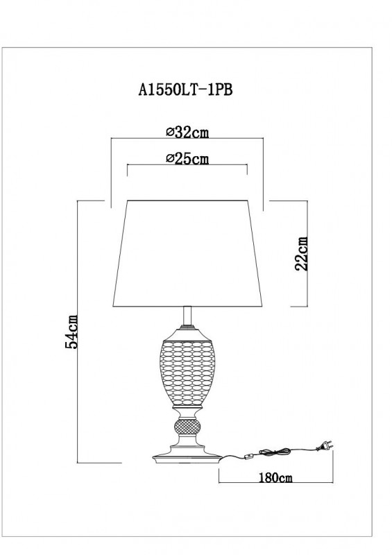настольная лампа arte lamp a1550lt-1pb