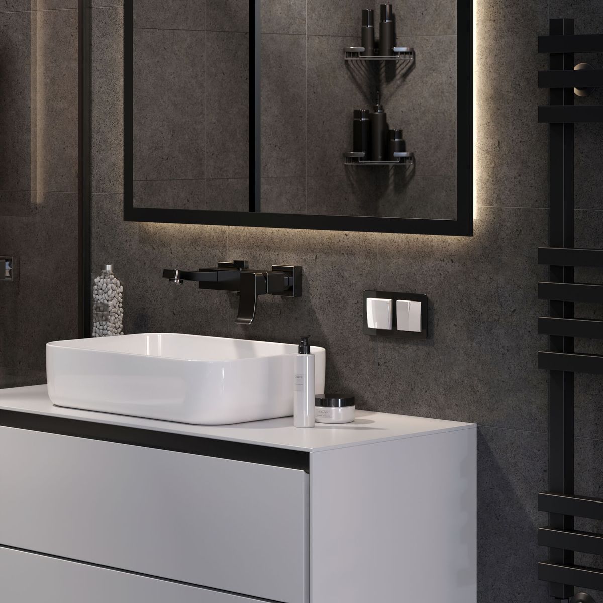 рамка на 2 поста werkel acrylic черный 4690389184857 w0022708