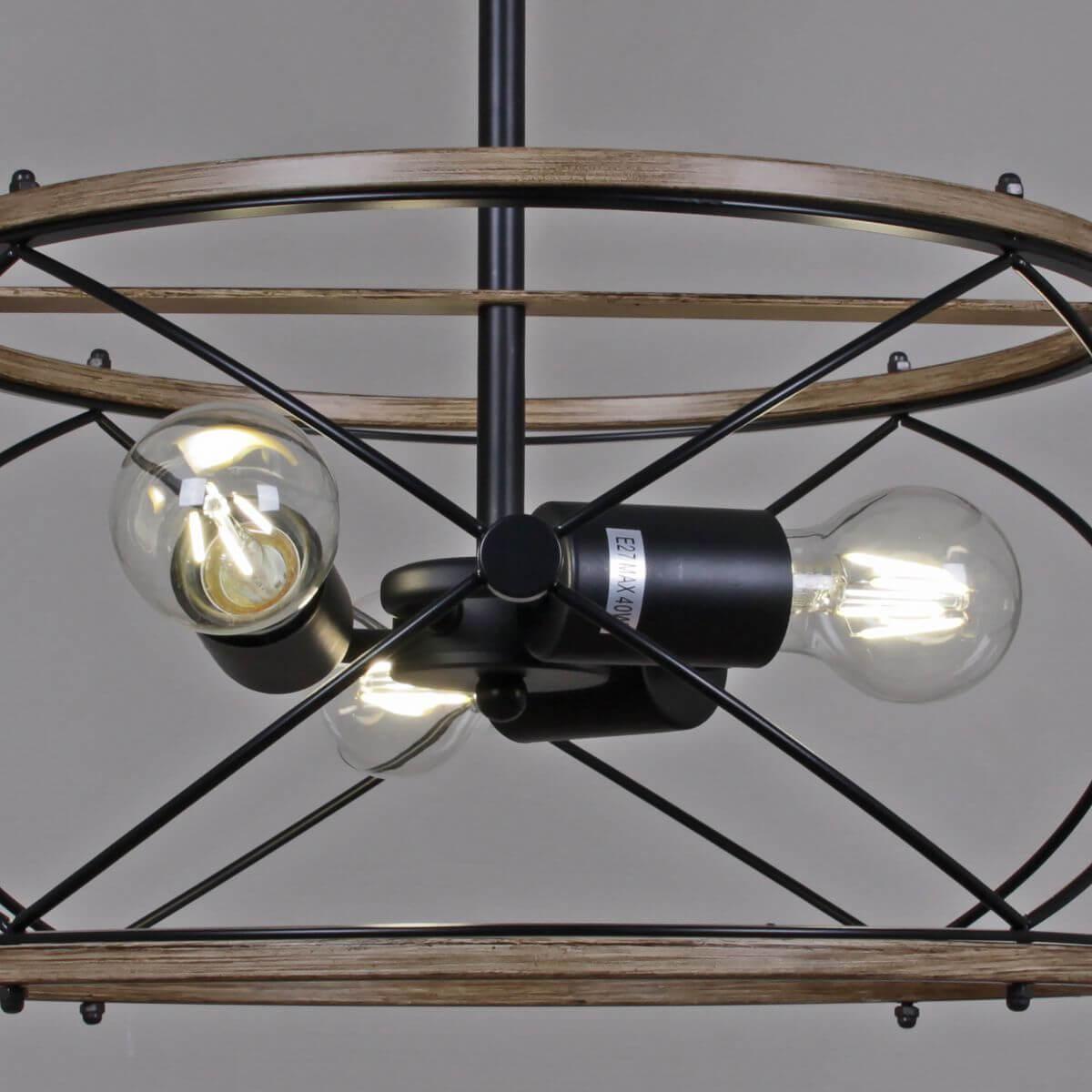 подвесная люстра illumico il1008-3p-05 bk wood
