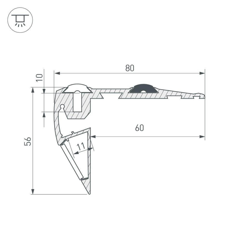 профиль arlight step-front-2000 anod 023866