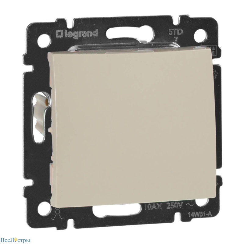 переключатель одноклавишный промежуточный legrand valena 10a 250v слоновая кость 774307