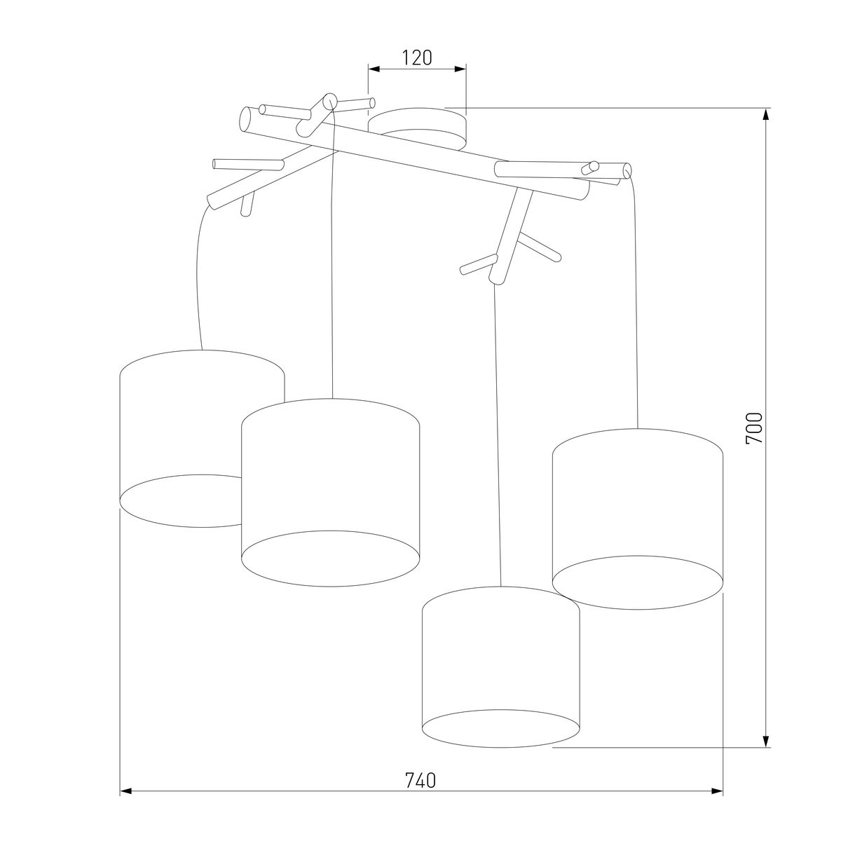 подвесная люстра tk lighting 6554 albero white