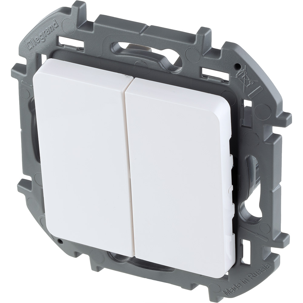 выключатель двухклавишный legrand inspiria 673620