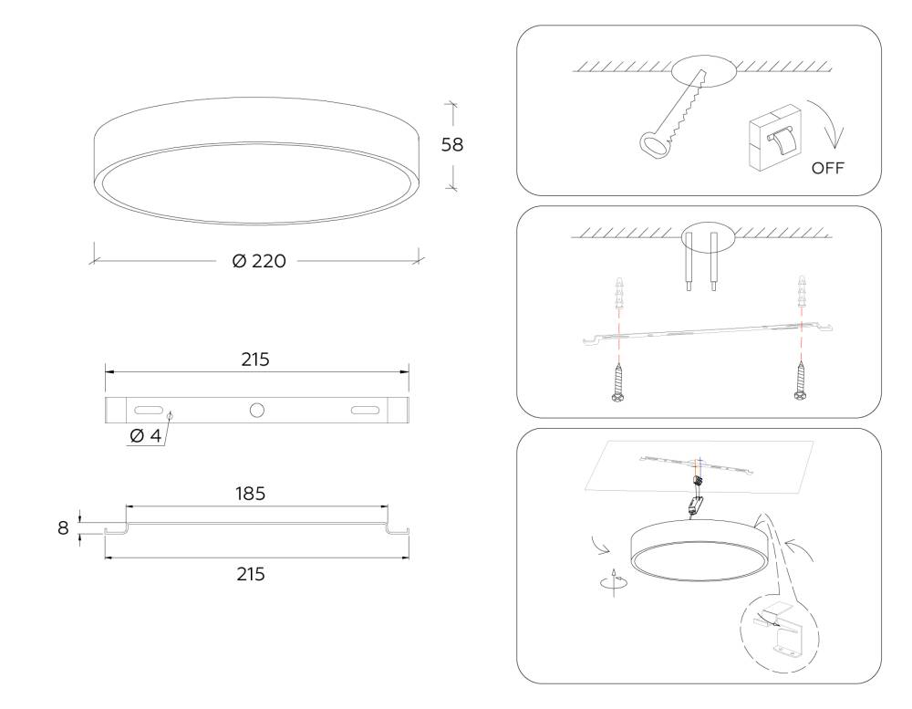 потолочный светильник ambrella light orbital air alum fv5520
