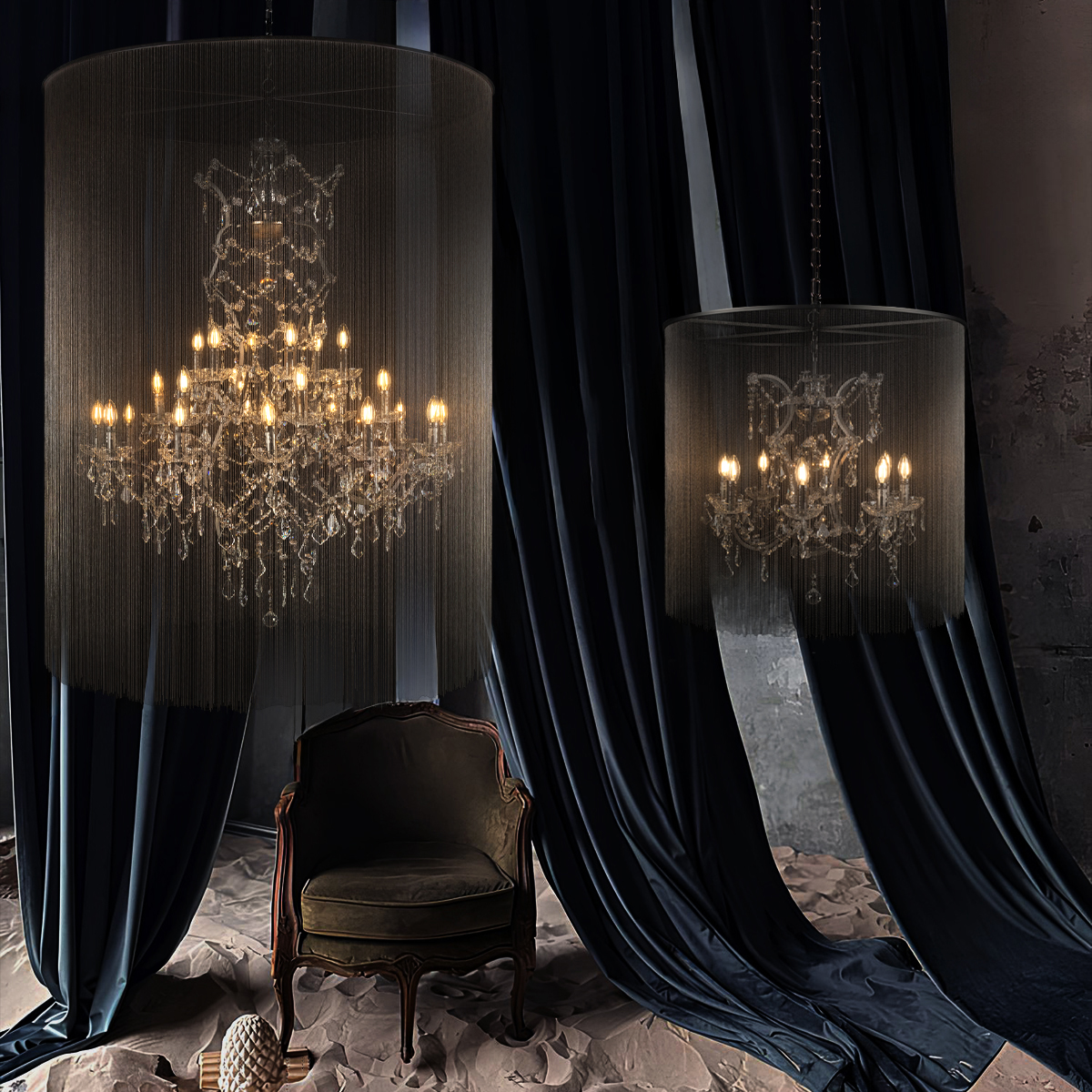 подвесная люстра loft it vaille crystal 10450/800