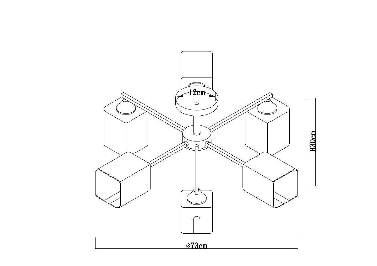 люстра на штанге arte lamp merci a4185pl-6bk