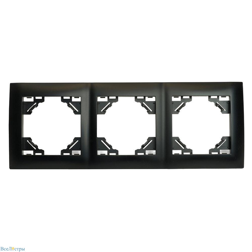 рамка 3-постовая stekker эрна элегант черный pfr00-9013-03 49663