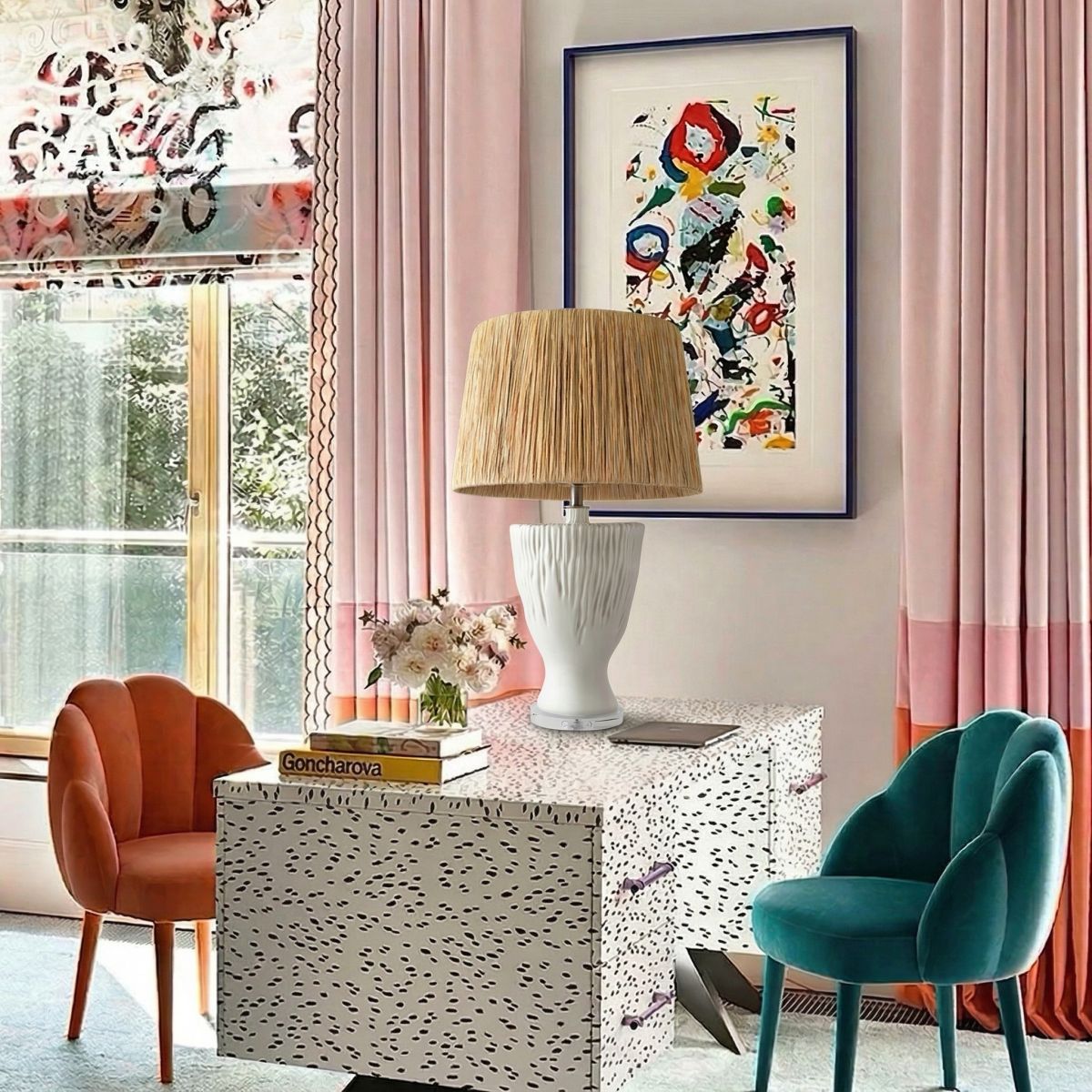 настольная лампа loft it raffia 10497t