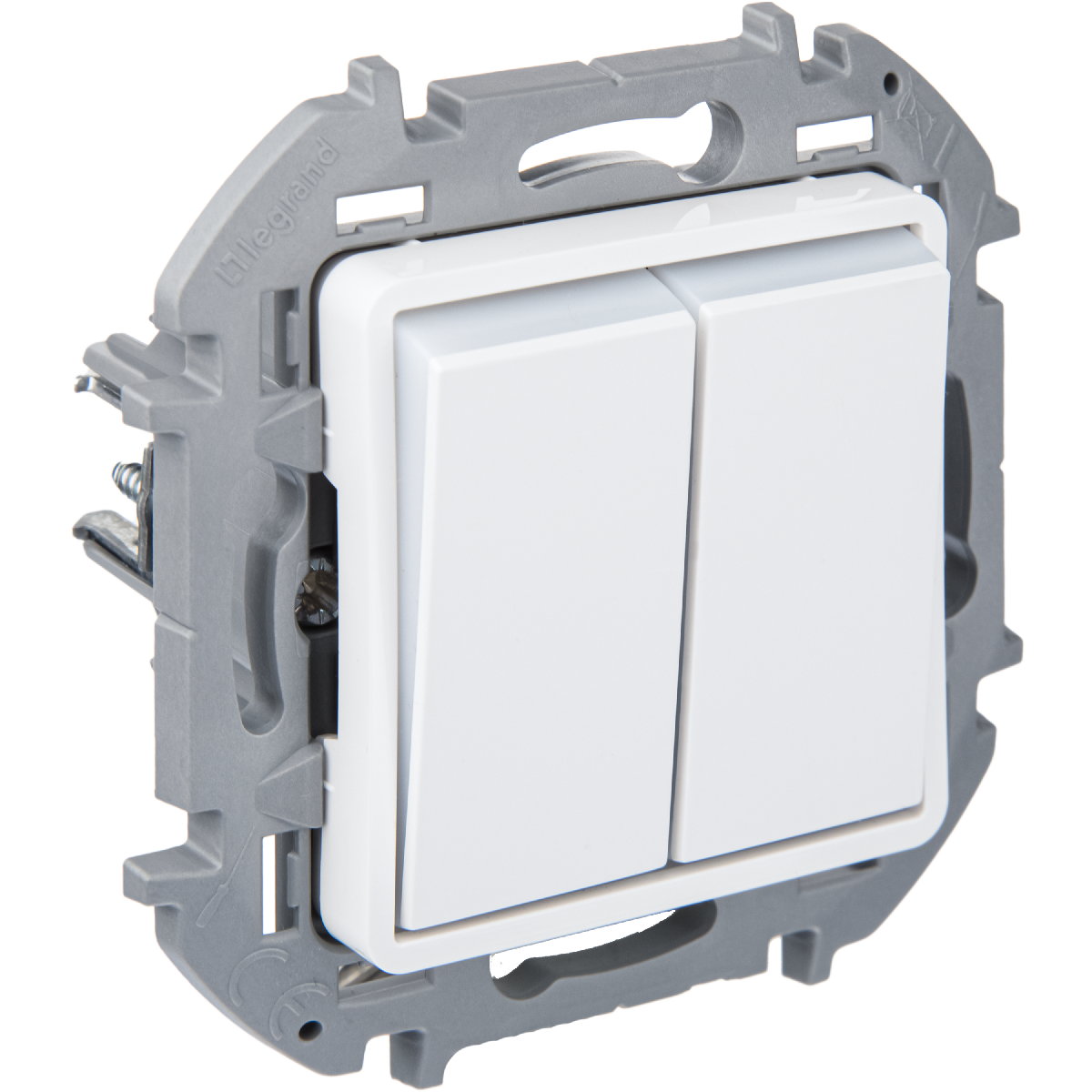 переключатель двухклавишный legrand inspiria 673665