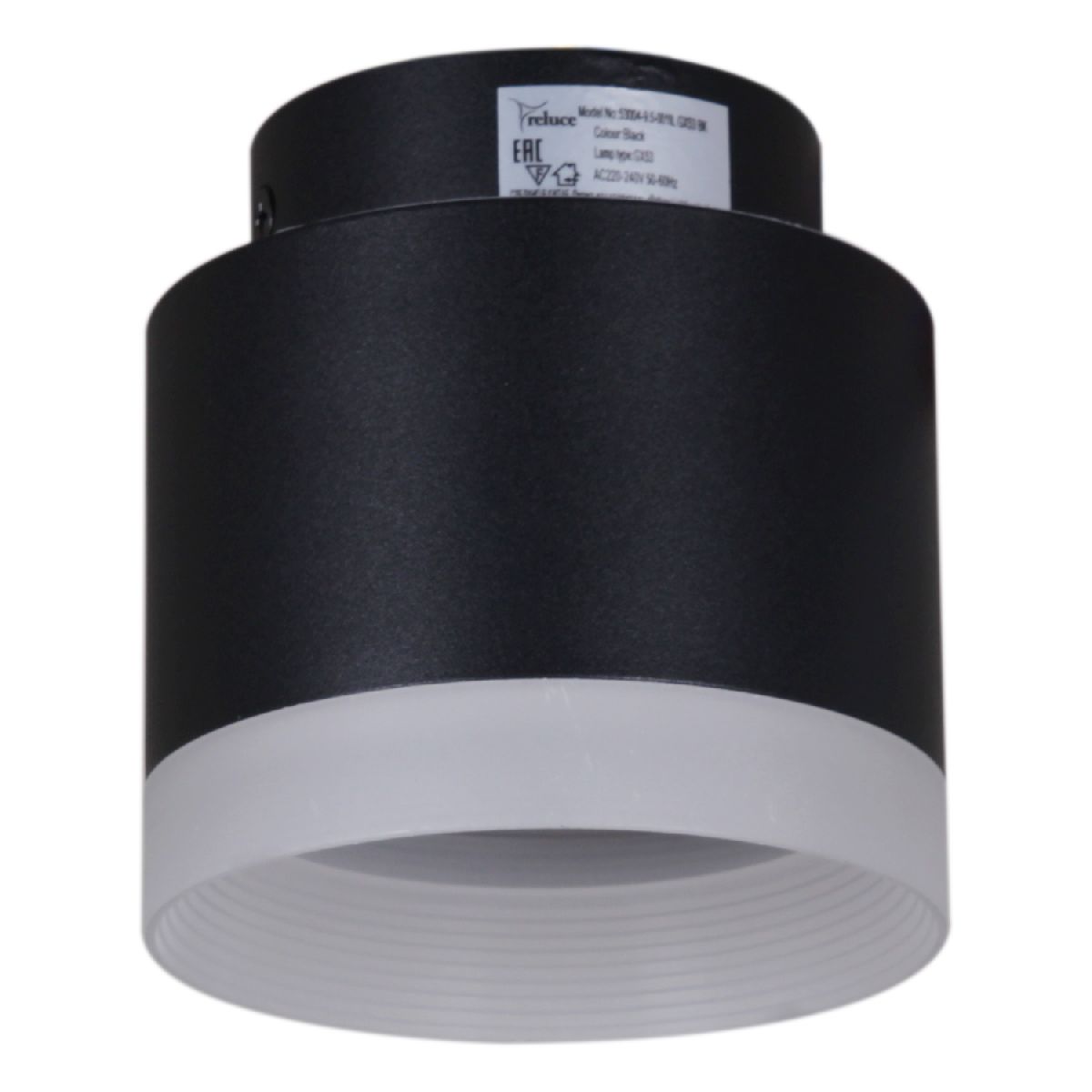 накладной светильник reluce 53004-9.5-001il gx53+led3w bk