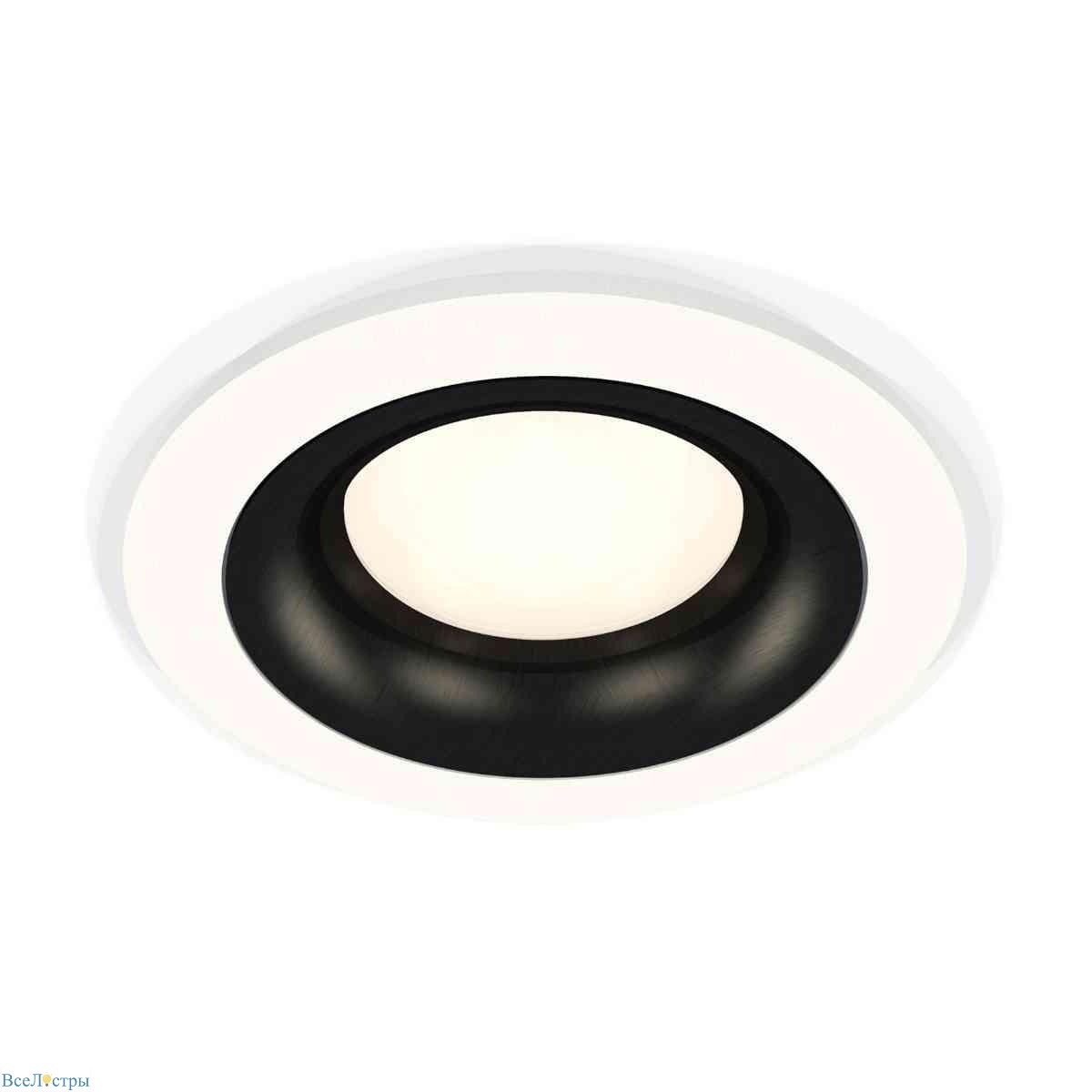 комплект встраиваемого светильника ambrella light techno spot xc7621002 swh/pbk белый песок/черный полированный (c7621, n7011)