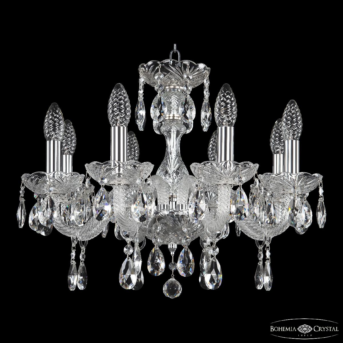 подвесная люстра bohemia ivele crystal 117/8/165 ni