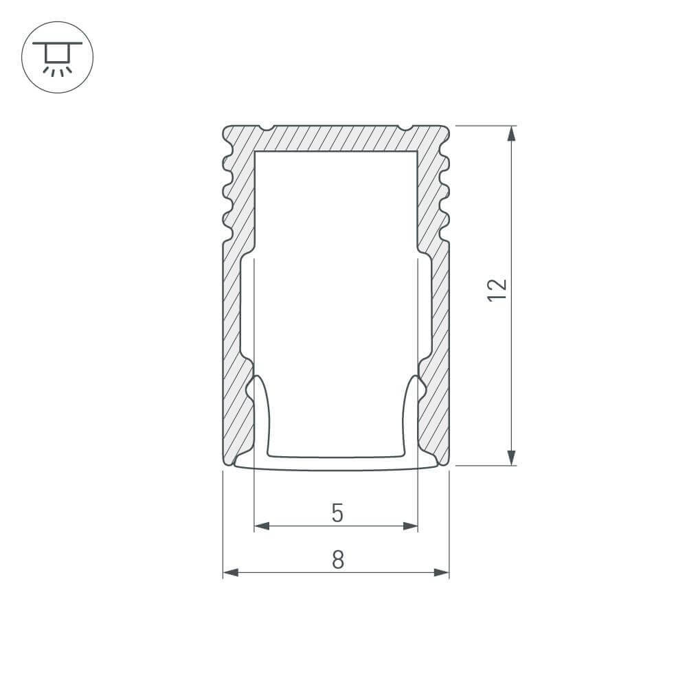 профиль arlight sl-mini-8-h12-2000 anod 023714