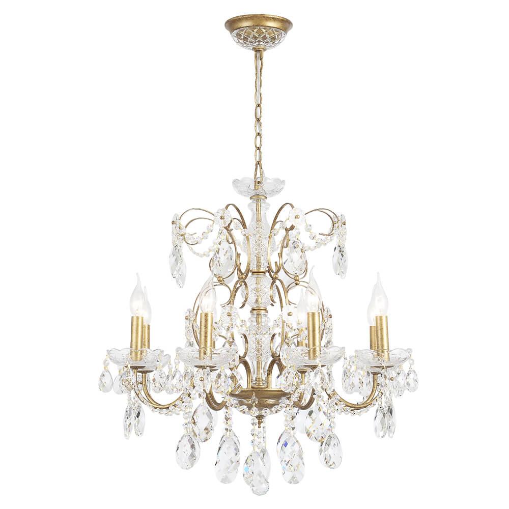 подвесная люстра crystal lux odelis sp8 gold