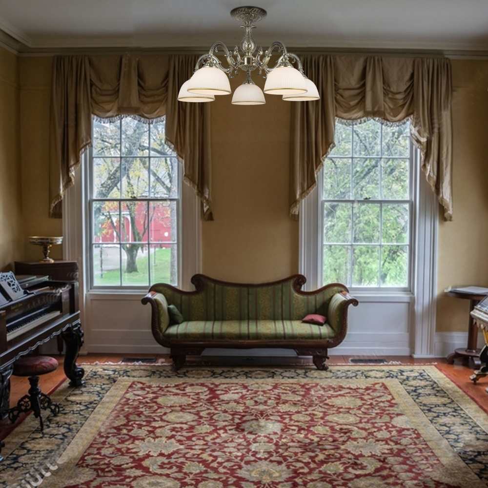 люстра на штанге eurosvet 60106/5 античная бронза