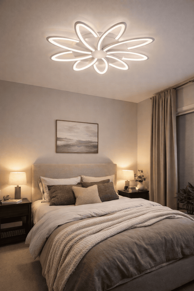 белая led люстра в спальне.png