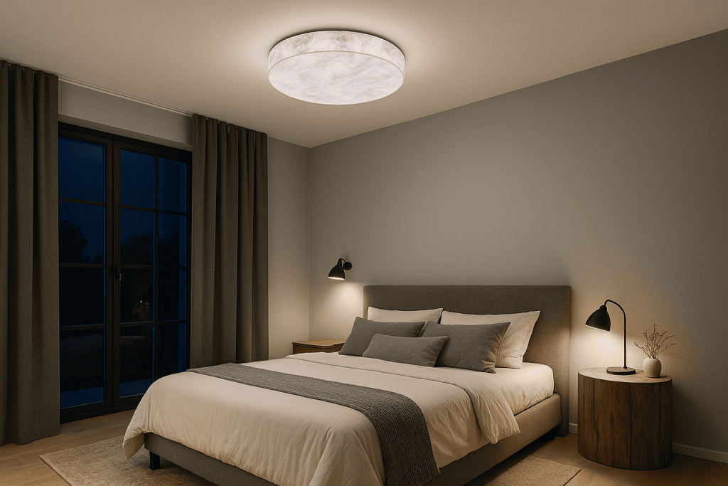 Потолочная люстра De Markt Rivz в спальне