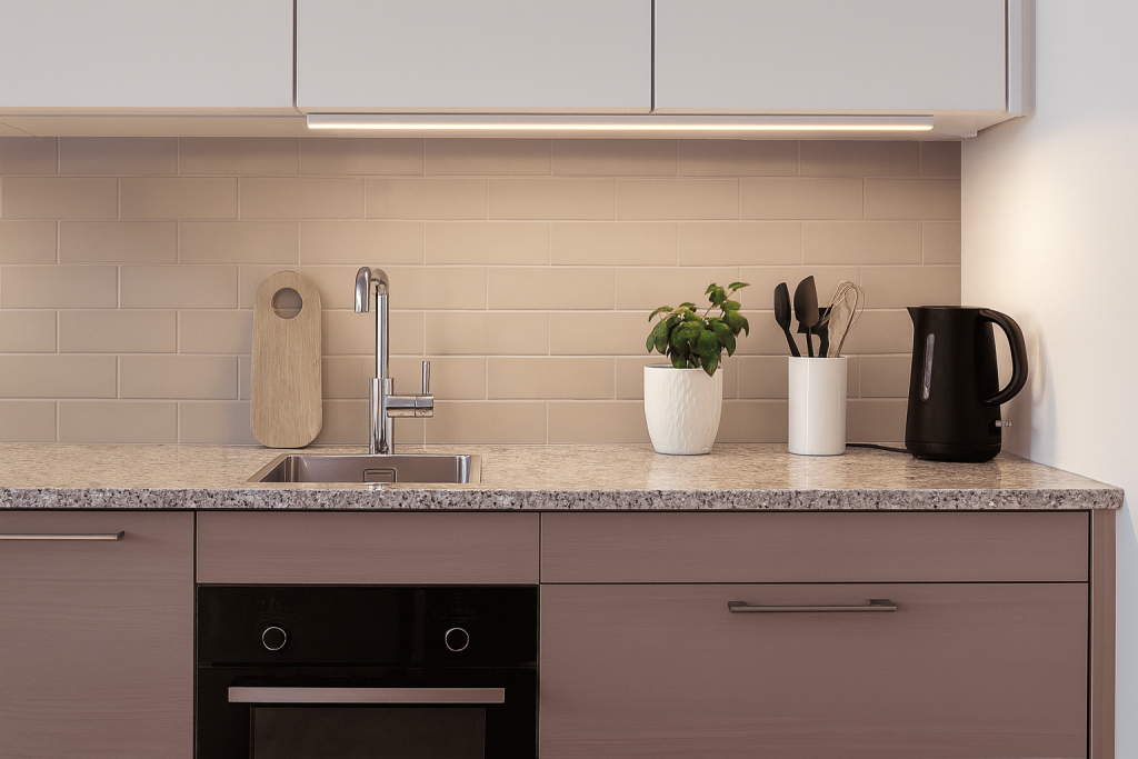 Линейный накладной светильник Apeyron NET 30/21 на кухне