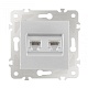 розетка двойная rj45 arte milano 203.45-2.silver