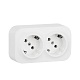 розеточный блок двойной с/з legrand quteo 782233