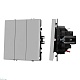механизм выключателя трехклавишный непроходной arlight swt-nobe-mk03-sfpl-is (230v, 10a) (никель) 061800