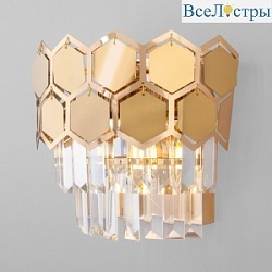 Настенный светильник Eurosvet Ariana 10124/2 золото/прозрачный хрусталь Strotskis (10113/2)