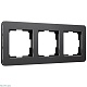 рамка на 3 поста werkel platinum черный алюминий 4690389184482 w0032608