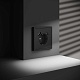 розетка встраиваемая voltum s70 с заземлением и защитными шторками, 16а, с usb, a+a, (черный матовый vls040408