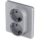 розетка двойная с/з legrand inspiria 673752