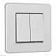 выключатель двухклавишный arte milano set16-1-30-2 silver