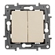 выключатель двухклавишный legrand etika 10a 250v белый 672202