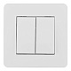 выключатель двухклавишный arte milano set16-1-30-2 white