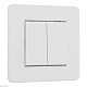 выключатель двухклавишный arte milano set16-1-30-2 white