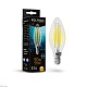лампа светодиодная филаментная voltega e14 6w 2700k свеча прозрачная 7218
