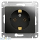розетка с/з, 16а systeme electric glossa антрацит gsl000743