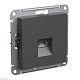 розетка компьютерная rj45, кат. 6a, systeme electric atlasdesign базальт atn001486