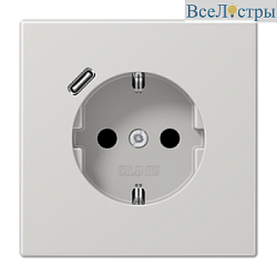 Розетка 2K+З USB Typ C Jung LS1520-18CLG