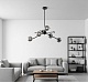 люстра на штанге delight collection 9303p-6 black/smoky