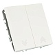 выключатель двухклавишный stekker эмили rsw10-5116-01 белый фарфор soft touch 50822