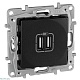 розетка 2хusb legrand etika антрацит 672694