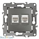 розетка информационная двойная 2xrj45 эра 12-3108-12 б0019354