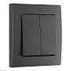 выключатель двухклавишный arte milano set06-1-30-2 black