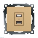 розетка 2хusb stekker катрин золото gls10-7115-08 49229