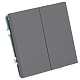 выключатель двухклавишный stekker эмили rsw10-5116-10 платиново-серый soft touch 50823